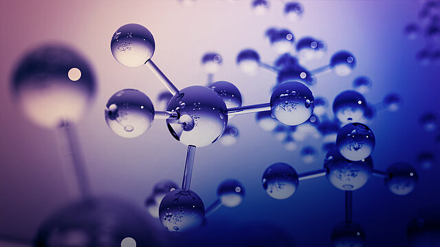 atom w fioletowych odcieniach