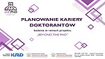 plakat fioletowe napisy na białym tle